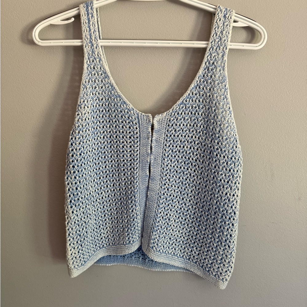 Hippie Rose Sky Blue Knit Tank Top